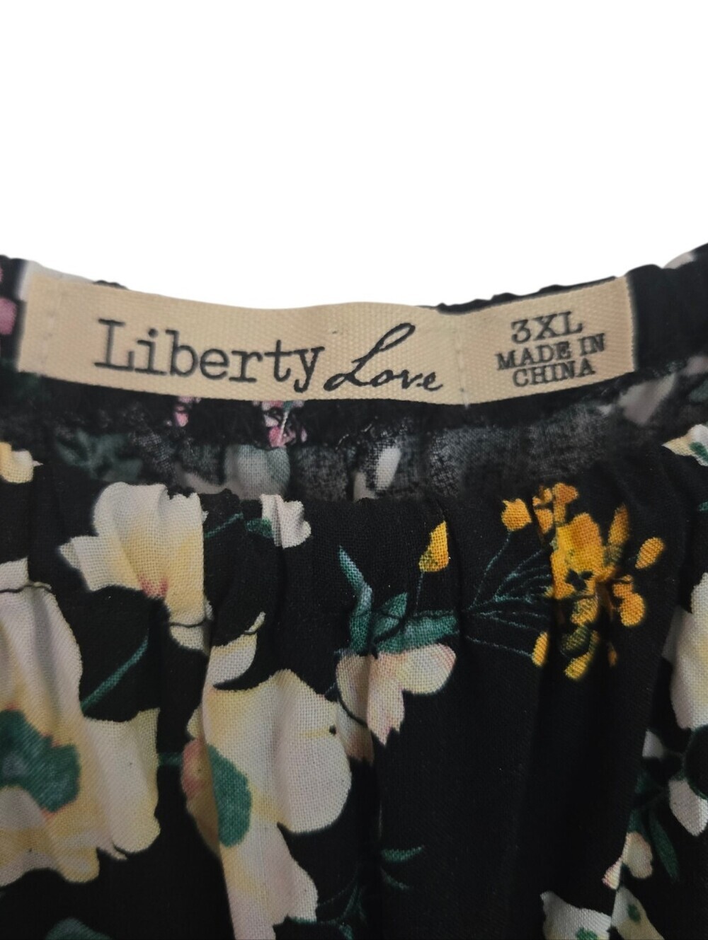 🌸 Liberty Love 3XL Black Floral Maxi Dress Boho Cottagecore - Picture 5 of 6